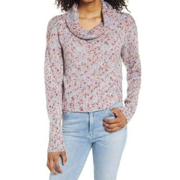 BP. Women's Slouchy Cowl Neck Sweater Size Large Multicolor Confetti NWT Crop - Picture 1 of 7
